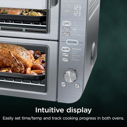 Ninja Double Stack XL Countertop Oven, 12-In-1, Stainless Steel, DCT601 | Dualzone, Smart Finish, Flavorseal, Fits 4.5 Lb Chicken & 6 Lbs Wings, Air Fry, Bake, Broil8