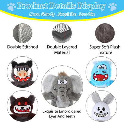Bzonsmart Dog Squeaky Toys Plush Chew Toys for Small Medium Large Dogs | Double Sound |Non-Toxic Soft Plush |Double-Layer Reinforced Sewing| Suitable for Interactive.Playing, Chewing &Teething2