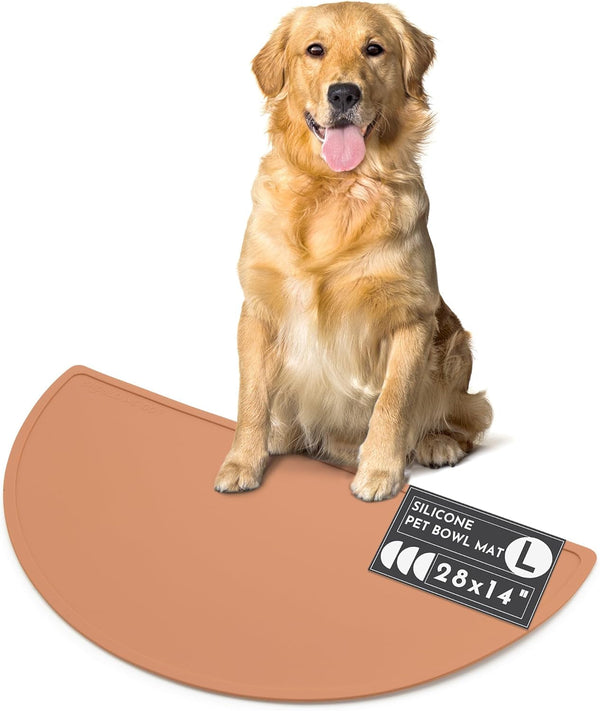 Should We Go? Waterproof Silicone Dog Food Mat – Large Size Non-Slip Pet Bowl Mat, Raised Edge Design, Easy-To-Clean Pet Food Placemat for Dog & Cat Bowls, 28" across X 14" Deep - Ocean Blue17