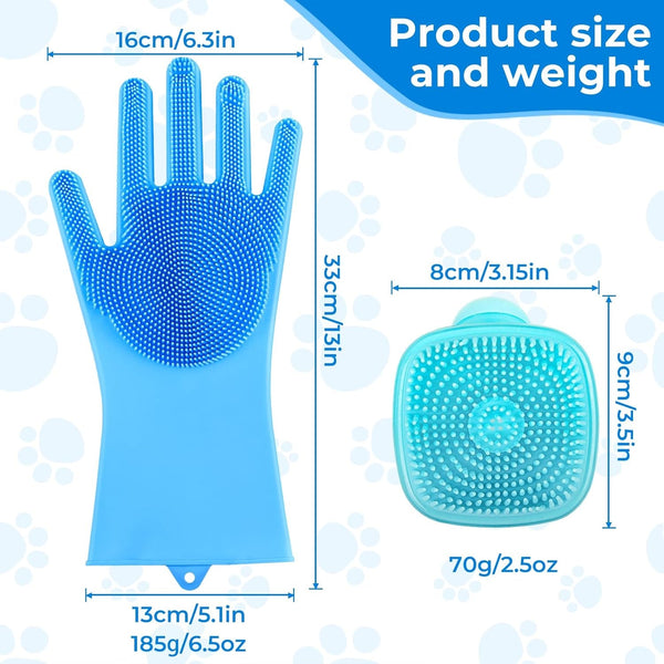 2PCS Dog Washing Gloves and Dog Shampoo Brush, Dog Bath Brush That Can Add Dog Shampoo, Dog Bath Supplies Dog and Cat Bath Set8