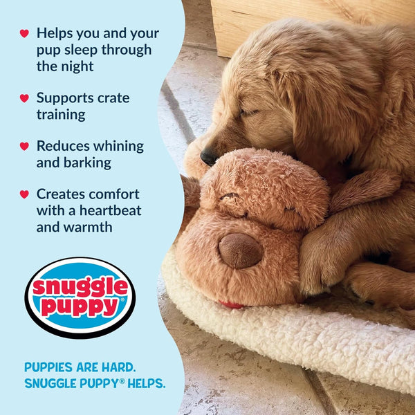 Snuggle Puppy Original Heartbeat Puppy Toy with Real-Feel Pulse & Heat Pack, Calming Sleep Aid for Puppy Anxiety, Crate Training, First Nights & New Puppy Transition - Biscuit5