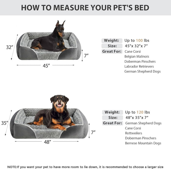 RRPETHOME XL Dog Beds Exra Large Sized Dog for Comfy Sleeping, Washable Rectangle Dog Bed for Large Dogs,Orthopedic Pet Sofa Bed, Dog Couch Bed with Anti-Slip Bottom8