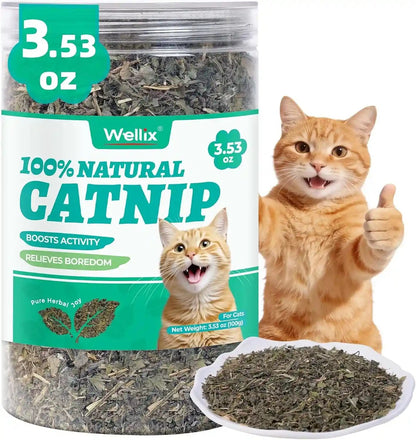 Wellix Fresh Dried Catnip for Cats, Used as Cat Nip Treats, 1.06Oz | Natural Dried Catnip Leaves, Flowers & Stems - Fresh Aroma, Non-Addtictive8