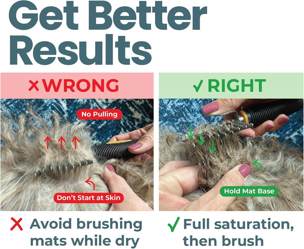Dematting Cream for Dogs - Mat & Tangle Remover, 8 Oz | the Dog Matted Hair Remover for Severe Mats & Tangles - Apply, Wait 2 Min, Brush Outside-In. No Rinse6