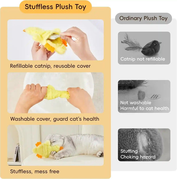 Potaroma Cat Toys Catnip Crinkly Sound 2 Pcs, Mess-Free Stuffless Kitten Toy, Durable Feline Bite Interactive Kicker Toys for Cat Indoor Exercise 6.5 Inches | Durable Feline Bite Interactive Kitten Kicker Toys, Cat Indoor Exercise 6.5 Inches4