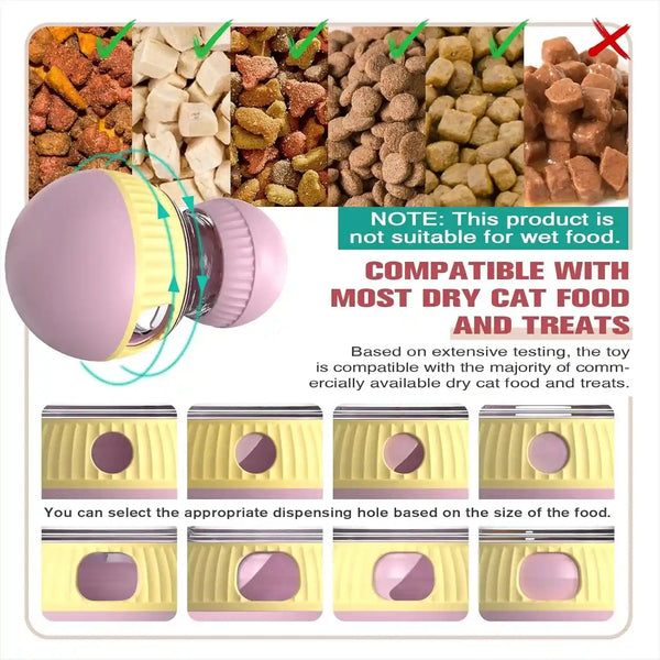 TLKNG Cat Treat Dispensing Toy Kitten Puzzle Feeder & Food Dispenser Ball - Kitty Enrichment Toys for Indoor Cats Kitty Stimulating Tous4
