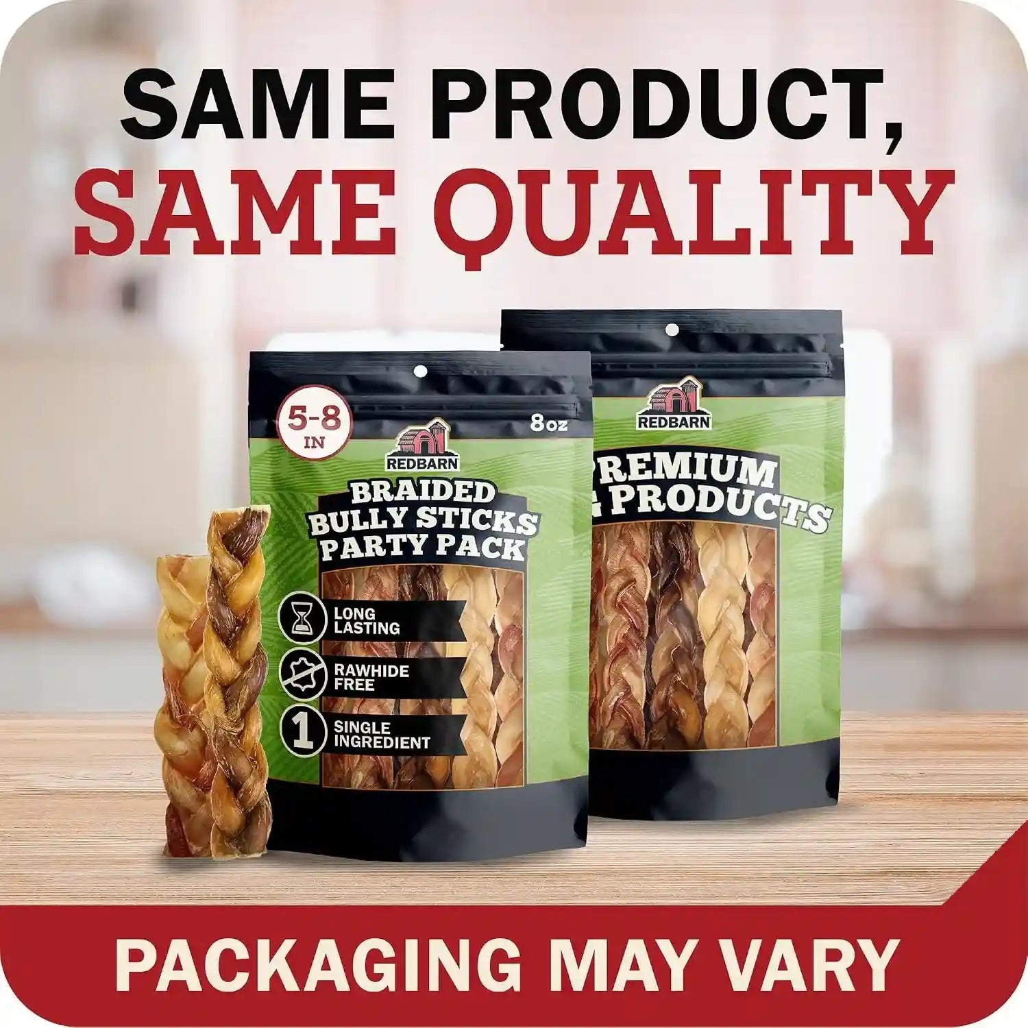 redbarn-pet-products-all-natural-5-8-braided-bully-sticks-for-small-large-dogs-healthy-long-lasting-beef-chews-variety-party-pack-single-ingredient-low-odor-rawhide-free-8-oz-bag