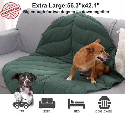 56X42 Inch Leaf Shaped Cotton Dog Blanket, Extra Large Pet Blanket for Small Medium Large Dogs, Machine Washable Puppy Mat for Couch Protection, Soft Plush Dog Bed for Furniture, Sofa, Floor2