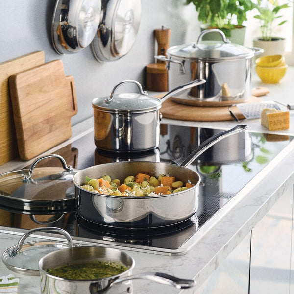 Millennium Stainless Steel Pots and Pans with Lids, Induction Ready, Compatible with All Cooktops, Metal Utensil Safe, 10 Piece Cookware Set, Dishwasher Safe - Stainless Steel8
