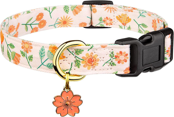 Cotton Dog Collar White and Pink Love Heart with Pendant Cute Dog Collar S | Handmade Distinctive Patterns Skin-Friendly and Breathable Girl Boy Dogs Collars16