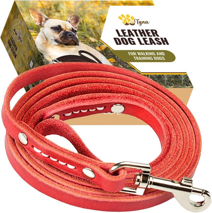 ADITYNA Leather Dog Leash for Small & Medium Dogs, 6Ft X 5/8" | Soft yet Strong Leather Leash for Walking, Training, Hiking — Great for Shih Tzu, Poodle, French Bulldog, Corgi.10