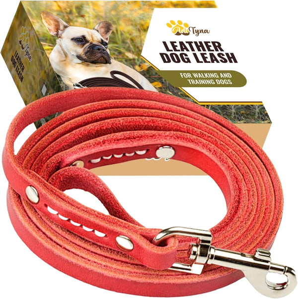 ADITYNA Leather Dog Leash for Small & Medium Dogs, 6Ft X 5/8" | Soft yet Strong Leather Leash for Walking, Training, Hiking — Great for Shih Tzu, Poodle, French Bulldog, Corgi.10