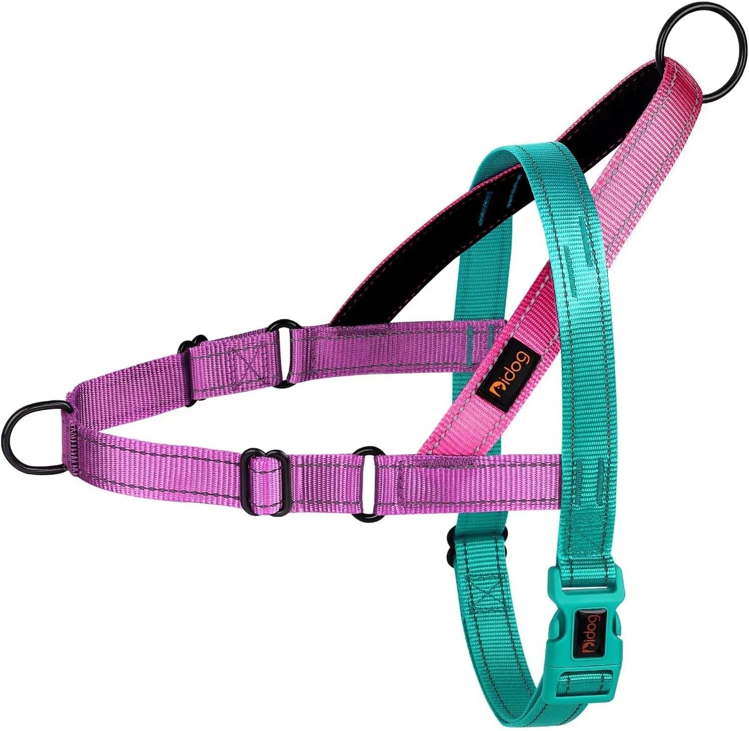 didog-no-pull-dog-harness-for-large-dogs-soft-padded-handle-green-l-quick-fit-easy-on-and-off-front-adjustable-lightweight-vest-colorful-reflective-strips-easy-for-walking-and-training