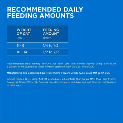 Purina ONE plus High Protein Cat Food Dry Salmon and Ocean Whitefish Cat Skin and Coat Health Formula - 3.5 Lb. Bag5