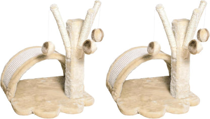 Trixie Mica 18-In Cat Tree for Kittens, Indoor Jute Scratching Post Cat Furniture, Padded Platform, Dangling Toy, Greige7