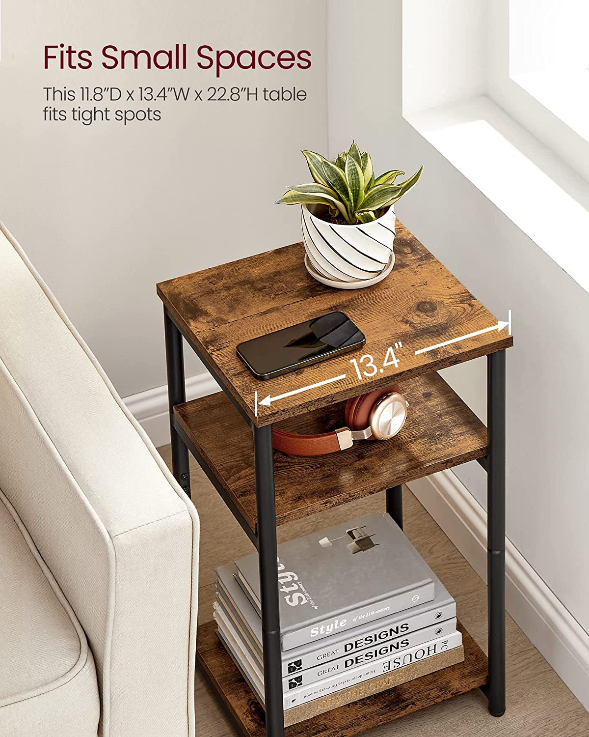 vasagle-side-table-small-end-table-tall-nightstand-steel-frame-for-living-room-bedroom-office-bathroom-rustic-brown-and-ink-black-ulet273b01