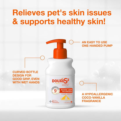 Douxo S3 PYO Medicated Dog Shampoo with 3% Chlorhexidine for Dogs – Antibacterial & Antiseptic Yeast Infection Treatment for Dogs & Cats, Clinically Proven, 6.7 Fl Oz | Antibacterial & Antiseptic Yeast Infection Treatment for Dogs & Cats, Clinically Proven, 6.7 Fl Oz5