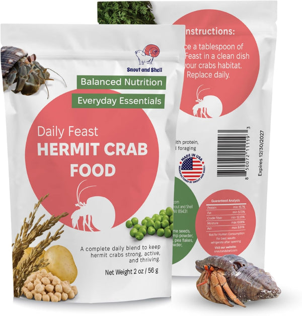 Natural Hermit Crab Food – High-Protein Hermit Food with Real Fruit and Sprouted Grains – 65 G (2.3 Oz) Crab Food for Pet Hermit Crabs by Snout and Shell19