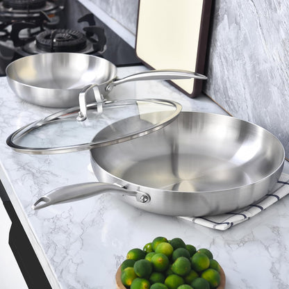 12-Inch Stainless Steel Frying Pan with Lid | PFOA & PTFE Free Skillet | Tri-Ply Stainless Steel | Fast & Even Heating | Stay-Cool Detachable Handle | Dishwasher & Oven Safe | Induction Ready8