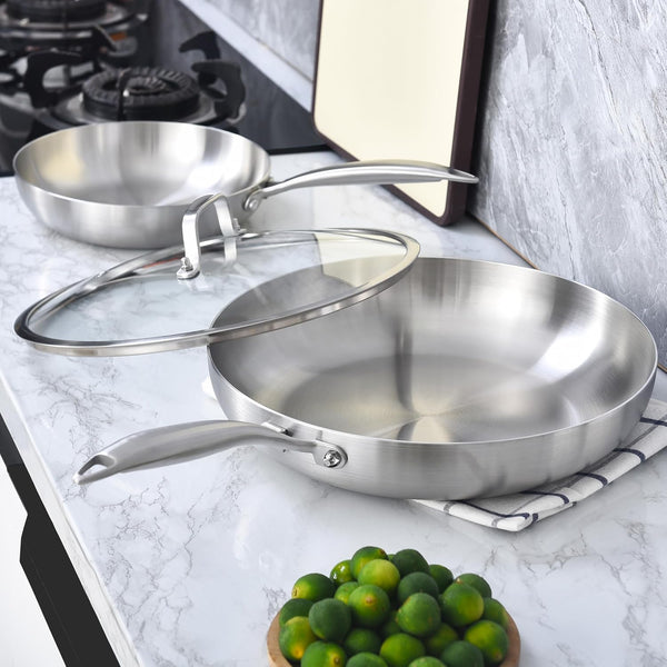 12-Inch Stainless Steel Frying Pan with Lid | PFOA & PTFE Free Skillet | Tri-Ply Stainless Steel | Fast & Even Heating | Stay-Cool Detachable Handle | Dishwasher & Oven Safe | Induction Ready8