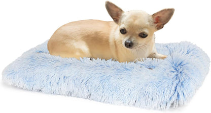 Nononfish Dog Crate Bed for Small Dogs Washable Orthopedic Flat for inside Crate Cages Kennel House Sofa Plush Comfy Sleeping Beige,24 In7