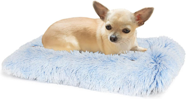 Nononfish Dog Crate Bed for Small Dogs Washable Orthopedic Flat for inside Crate Cages Kennel House Sofa Plush Comfy Sleeping Beige,24 In7