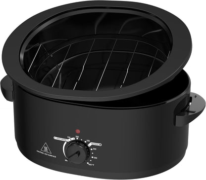 8 Quart Roaster Slow Cooker, 2-In-1 Electric Roaster | up to 400°F, Removable Roaster Pan, Easy to Clean, Black2