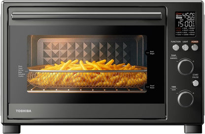 Cheffry Air Fryer Toaster Oven Combo, 34QT, 1750W, Stainless Steel | 12-In-1 Convection Countertop Oven, Master Pizza Modes Design with Exclusive Dual-Temp Tech1