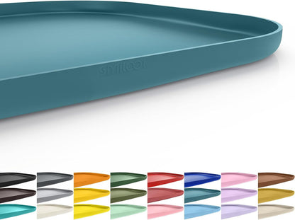 SMILOOL Waterproof Silicone Pet Food Mat with Raised Edge for Dog & Cat | 19" X 12" Non-Slip Pet Feeding Mats with Lip for Food & Water Bowl, Food Grade, Easy Cleaning, Dark Gray44