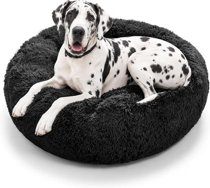 JOLLYVOGUE Small Dog Bed, Calming Soft Anti-Anxiety Donut Cat Bed, Washable round Fluffy Cushion for Small and Medium Pets (20")57