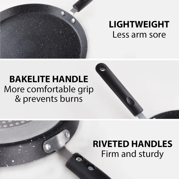 10.5 Inch Nonstick Crepe Pan with Spreader Induction Compatible, for Egg Omelet and Flat Pancake Frying Pan, PFOA & Ptfes Free (Black)5
