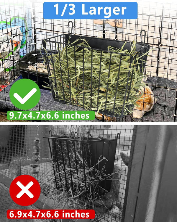 X Large Rabbit Hay Feeder Guinea Pig Hay Feeder Metal Frame Bunny Hay Holder Guinea Pig Hay Holder for Bunny, Guinea Pigs, Chinchillas, Small Animals (1 Pack)2