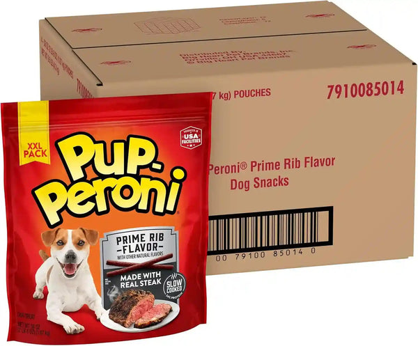 Pup-Peroni Dog Training Treats Made with Real Beef, 8 Bags (5.6 Oz. Each) | Slow Cooked 2.5+ Hours for a Tender Texture & Rich, Meaty Taste. 24% Protein. No Fillers. No Red 40.30