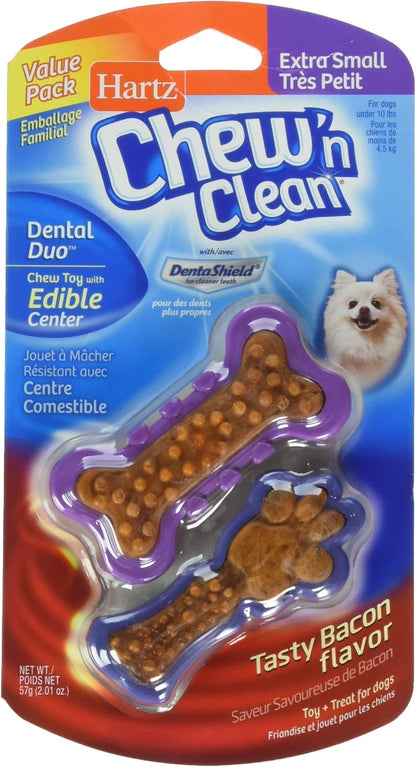 Hartz Chew 'N Clean Dental Duo Dog Treat & Chew Toy, Color Varies, Extra Small, 6 Count11