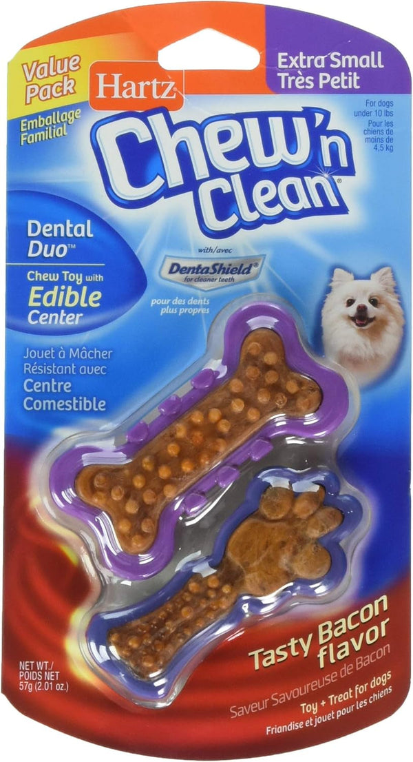 Hartz Chew 'N Clean Dental Duo Dog Treat & Chew Toy, Color Varies, Extra Small, 6 Count11