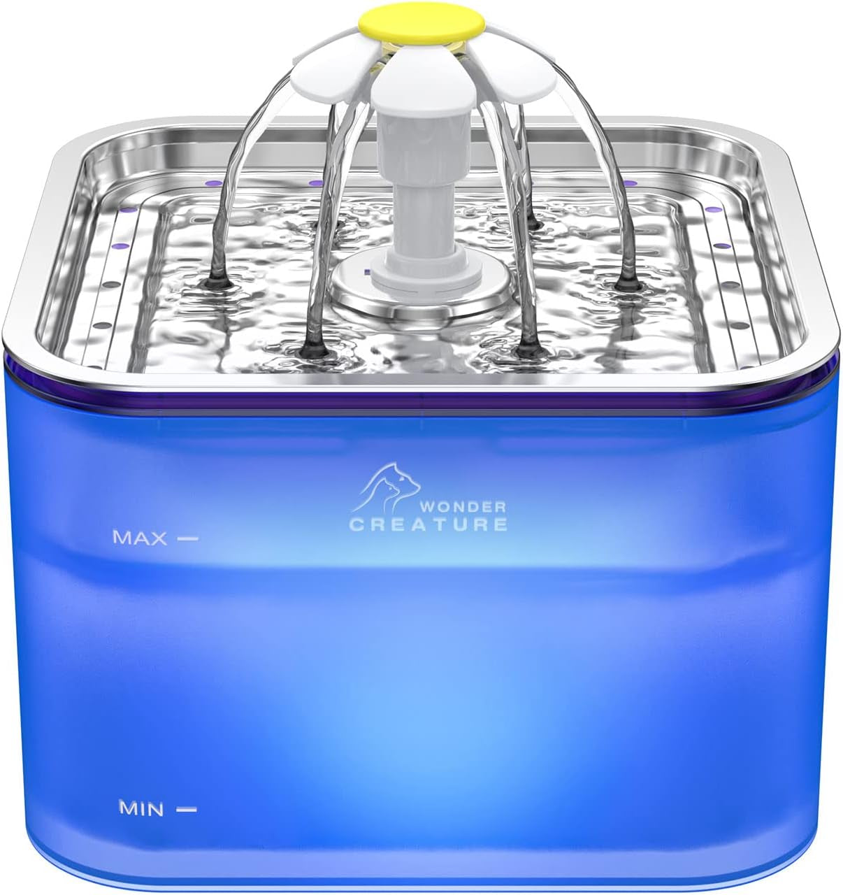 wonder-creature-crystal-cat-water-fountain-stainless-steel-lid-101oz-3l-pet-fountain-with-transparent-base-quiet-pump-led-indicator-light-triple-filtration-3-flow-modes-for-cats-and-dogs