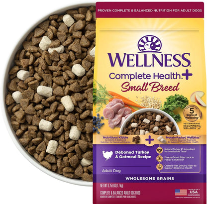 Wellness Complete Health+ Adult Dry Dog Food with Freeze Dried Wellbites, Wholesome Grain Kibble+, Natural, Chicken and Oatmeal Recipe, 4 Lb Bag11
