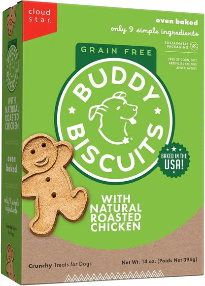 Buddy Biscuits Grain Free Dog Treats, Baked in USA, Large Size Treat with Natural Peanut Butter 14 Oz.12