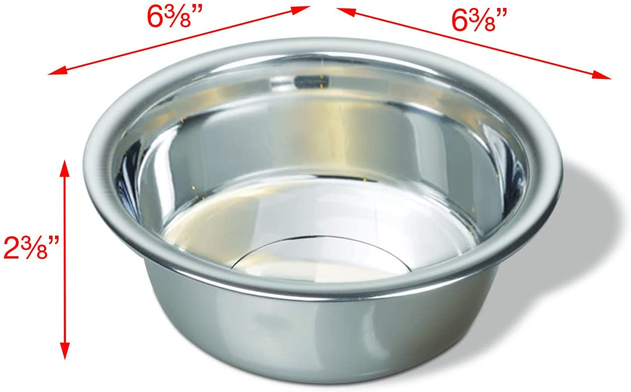 van-ness-pets-medium-lightweight-stainless-steel-dog-bowl-32-oz-food-and-water-dish-natural