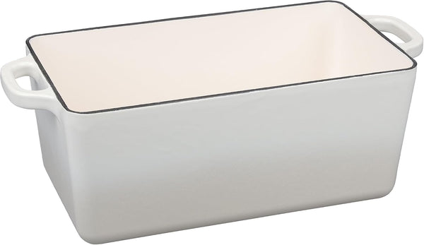 Enameled Cast Iron Dutch Oven, Oblong Bread Oven for Sourdough Bread Baking, Baking Pan, Dual Handles, Oven Safe, 4 Quart, White4