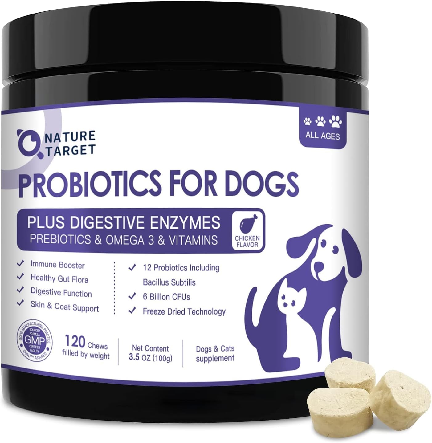 nature-target-6-billion-freeze-dried-probiotics-for-dogs-120-bites-with-prebiotics-enzymes-vitamins-omega-3-support-digestive-gut-health-itch-relief-reduce-diarrhea