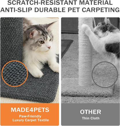 Made4Pets Tall Cat Scratching Post, 33" Modern Cat Scratcher with Hanging Balls, Heavy Duty and Thicker Scratching Post for Indoor Cats Adults, Sturdy Base Cat Scratch Post, Dark Grey5
