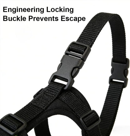 No Pull Dog Harness, Adjustable Pet Vest with Front/Back Leash Clips, Reflective Comfortable Vest Harness for Large Dogs, Easy Control Handle for Walking-Black L6