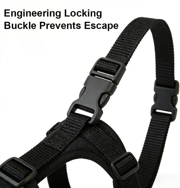 No Pull Dog Harness, Adjustable Pet Vest with Front/Back Leash Clips, Reflective Comfortable Vest Harness for Large Dogs, Easy Control Handle for Walking-Black L6