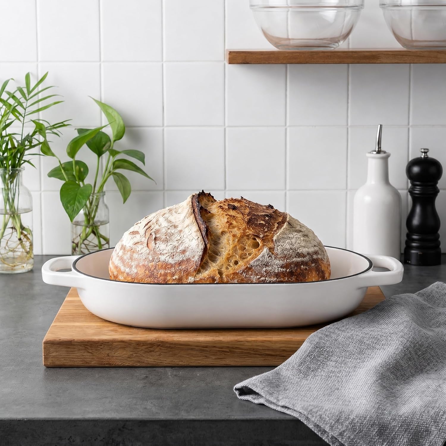 enameled-cast-iron-dutch-oven-pot-with-dome-lid-oval-bread-oven-for-homemade-sourdough-bread-baking-oven-safe-up-to-500-f-6-quart-white