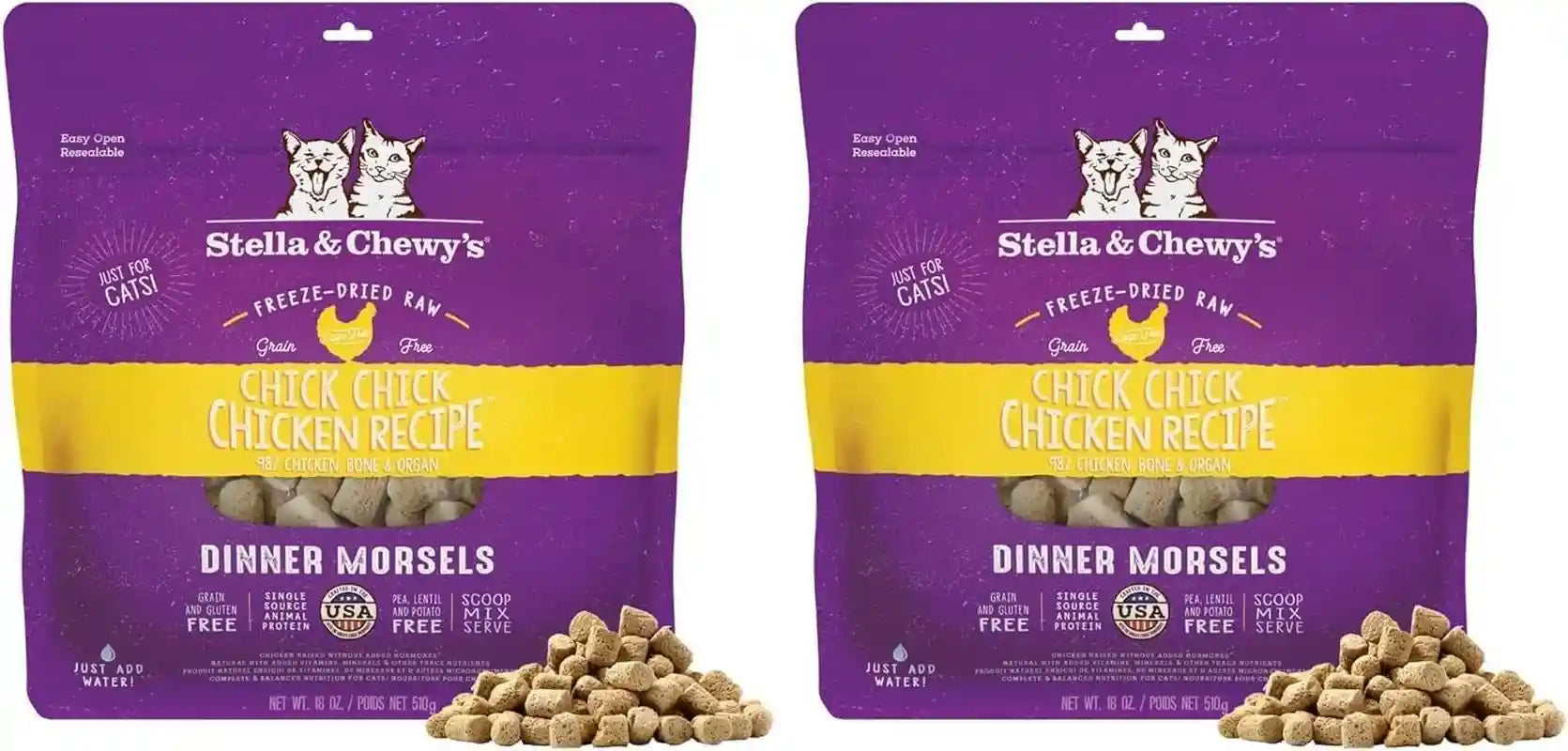 stella-chewys-freeze-dried-raw-cat-dinner-morsels-premium-chicken-recipe-with-98-cage-free-meat-organs-natural-grain-free-cat-kitten-food-made-in-usa-3-5-oz
