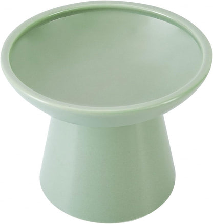 CEEFU Extra Wide Elevated Ceramic 6.2" Shallow Cat Food Bowl | Cat Dish for Whisker Fatigue Relief, 5" Height for Easy Feeding, Lead & Cadmium Free, Durable Raised Cat Bowl, Sage Green8