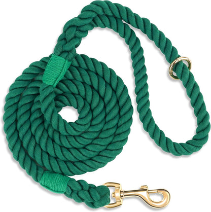 5 FT Handmade Rope Dog Leash for Small Medium and Large Dogs | Soft and Comfortable Grip, New Golden Heavy Duty Metal Clasp, Colorful Macaron10