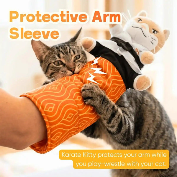 KARATE KITTY Cat Wrestling Glove & Puppet Toy with Arm Sleeve | Interactive Boxing Cat Toy with Arm Sleeve, Puppet-Style Motion, Crinkle Ears and Catnip Pocket for Active Indoor Play4