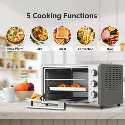 WTH1215S4MC15 Countertop Toaster Oven, Pull down Door Handle, 5 Cooking Programs, Minutes Timer, 1500W/120Volts, 42L Manual, Stainless Steel2